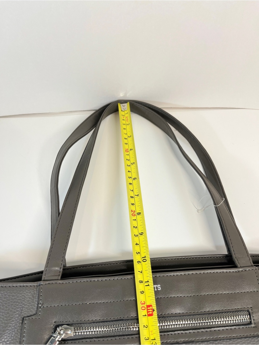 Roots Canada Large Tote Bag Pebble Texture Grey Handbag Purse 15.5" x 11.5" - Picture 4 of 16